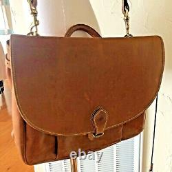 VINTAGE, DISTRESSED Mulholland Brothers BROWN Leather / Satchel CROSSBODY STYLE