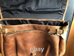 VINTAGE, DISTRESSED Mulholland Brothers BROWN Leather / Satchel CROSSBODY STYLE