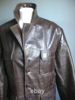 VINTAGE FIGHT CLUB LEATHER JACKET 40 38 mens medium distressed trucker real FUEL