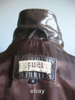 VINTAGE FIGHT CLUB LEATHER JACKET 40 38 mens medium distressed trucker real FUEL