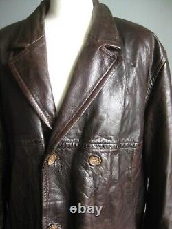 VINTAGE LEATHER JACKET COAT 44 blazer soft military HELIUM AUTHENTIC DISTRESSED