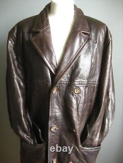 VINTAGE LEATHER JACKET COAT 44 blazer soft military HELIUM AUTHENTIC DISTRESSED