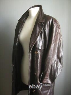 VINTAGE LEATHER JACKET COAT 44 blazer soft military HELIUM AUTHENTIC DISTRESSED