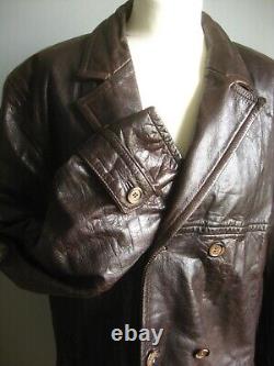 VINTAGE LEATHER JACKET COAT 44 blazer soft military HELIUM AUTHENTIC DISTRESSED