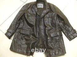 VINTAGE LEATHER JACKET COAT 44 blazer soft military HELIUM AUTHENTIC DISTRESSED