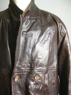 VINTAGE LEATHER JACKET COAT 44 blazer soft military HELIUM AUTHENTIC DISTRESSED