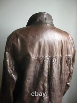 VINTAGE LEATHER JACKET COAT 44 blazer soft military HELIUM AUTHENTIC DISTRESSED