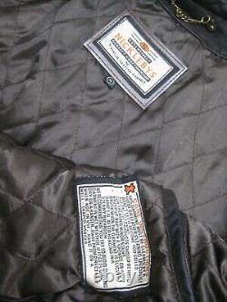 VINTAGE LEATHER JACKET COAT Old distressed faded 44 46 48 soft western XL reefer