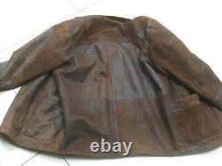 VINTAGE LEATHER JACKET XL 46 48 retro MILAN super distressed faded soft mens