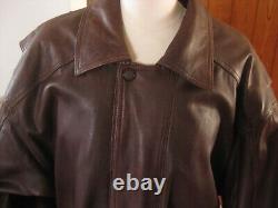 VINTAGE LEATHER JACKET mens XL 46 48 COAT wool winter soft KEENAN DISTRESSED