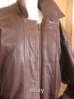 VINTAGE LEATHER JACKET mens XL 46 48 COAT wool winter soft KEENAN DISTRESSED