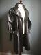 Vintage Leather Trench Coat 42 44 Mens Retro Real Long Distressed David Conrad
