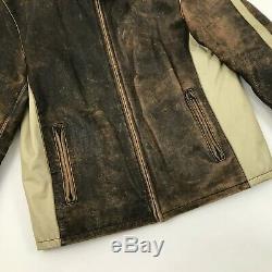 VINTAGE Wilsons Leather Jacket Distressed Bomber Size M Mens Racer LETHAL WEAPON