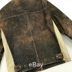 VINTAGE Wilsons Leather Jacket Distressed Bomber Size M Mens Racer LETHAL WEAPON