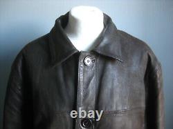 VINTAGE leather JACKET distressed weathered 46 44 large western heavy soft