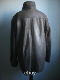 VINTAGE leather JACKET distressed weathered 46 44 large western heavy soft