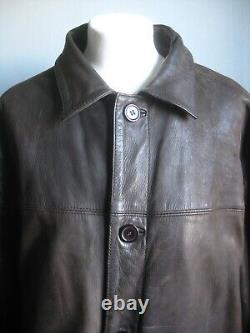 VINTAGE leather JACKET distressed weathered 46 44 large western heavy soft