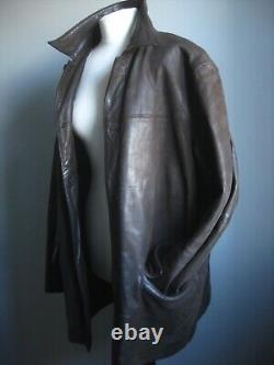 VINTAGE leather JACKET distressed weathered 46 44 large western heavy soft