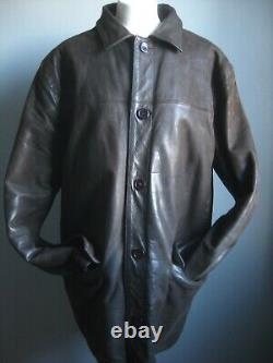 VINTAGE leather JACKET distressed weathered 46 44 large western heavy soft