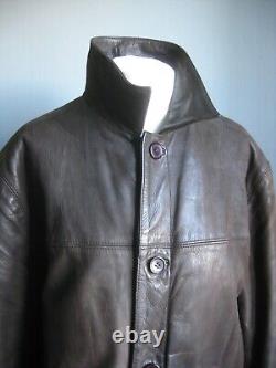 VINTAGE leather JACKET distressed weathered 46 44 large western heavy soft