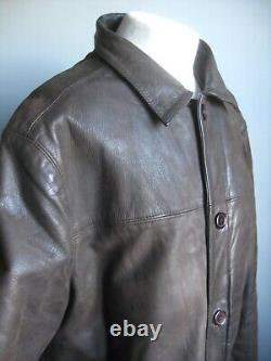 VINTAGE leather JACKET distressed weathered 46 44 large western heavy soft