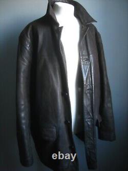 VINTAGE leather JACKET distressed weathered 46 44 large western heavy soft