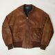 Vtg 80's Polo Ralph Lauren Distressed Soft Leather Bomber Jacket Plaid Lined M