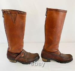 VTG Abercrombie Fitch Mens 12 Brown Gokeys Bullhide Tall Leather Boots Distress