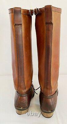 VTG Abercrombie Fitch Mens 12 Brown Gokeys Bullhide Tall Leather Boots Distress
