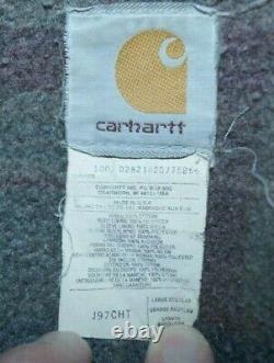 VTG Carhartt J97 CHT Detroit Brown Jacket Blanket Lined DISTRESSED LARGE USA