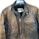 Vtg Schott Mens Distressed Brown Leather Jacket Size 48 Usa Made With Lining