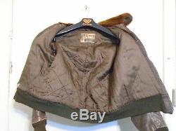 Vintage 40's USA Ww2 Monarch Horsehide Distressed Leather Jacket Jacket Size Xs