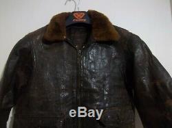 Vintage 40's Usn G1 Distressed Leather Flying Jacket Jacket Size Xs