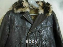 Vintage 40's Ww2 Distressed German Barnstormer Horsehide Leather Jacket Size S
