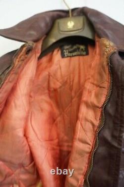 Vintage 50's Front Quarter Horsehide Distressed Leather Flight Jacket Size Uk S