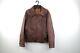 Vintage 50s Mens Medium Distressed Horsehide Leather Jacket Brown Serval Usa