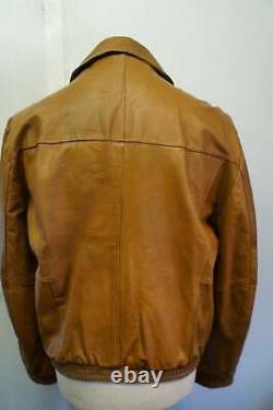 Vintage 60's Excelled USA Distressed Leather Flying Motorcycle Jacket Size 44