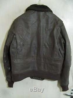 Vintage 60s USN G1 STAR SPORTS Wear Distressed Goatskin Leather Flying Jacket 44