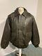 Vintage 80's Burk's Bay Distressed Leather Bomber Jacket Size 2xl