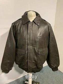 Vintage 80's Burk's Bay Distressed Leather Bomber Jacket Size 2xl