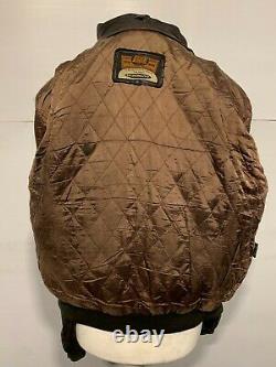 Vintage 80's Hi-density Distressed Leather Bomber Jacket Size M