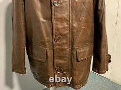 Vintage 80's Vittorio Forti Distressed Leather Jacket Size XL