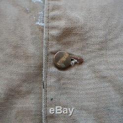 Vintage 90s Carhartt Distressed Quilted Lined Chore Jacket M L Made in USA Wip