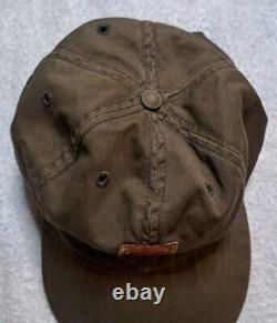 Vintage 90s Distressed RRL Ralph Lauren Workwear Truck Cap Hat Adjustable Brown