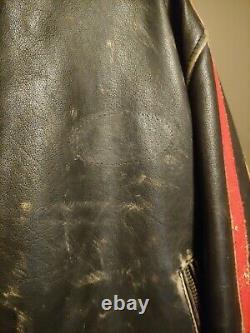 Vintage 90s Von Dutch Leather Motorcycle Jacket men's Small custom distressed