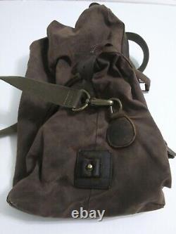 Vintage Barbour Leather Canvas Weekend Travel Distressed Brown Carry On Bag