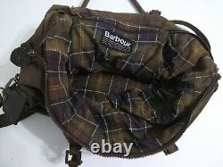 Vintage Barbour Leather Canvas Weekend Travel Distressed Brown Carry On Bag