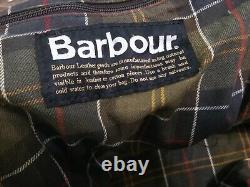 Vintage Barbour Leather Canvas Weekend Travel Distressed Brown Carry On Bag