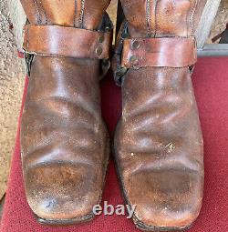 Vintage Black Label Frye Harness Boots Size 11 D Distressed Motorcycle Engineer