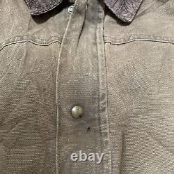 Vintage Carhartt Brown Distressed Workwear Utility Jacket in Size XL